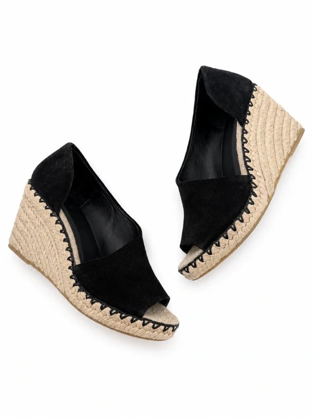 Vince Sonora Espadrille Wedge Heel Sandal – Size 7 (Black)
